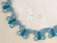 Sandra D Halpenny Beaded Butterfly Necklace